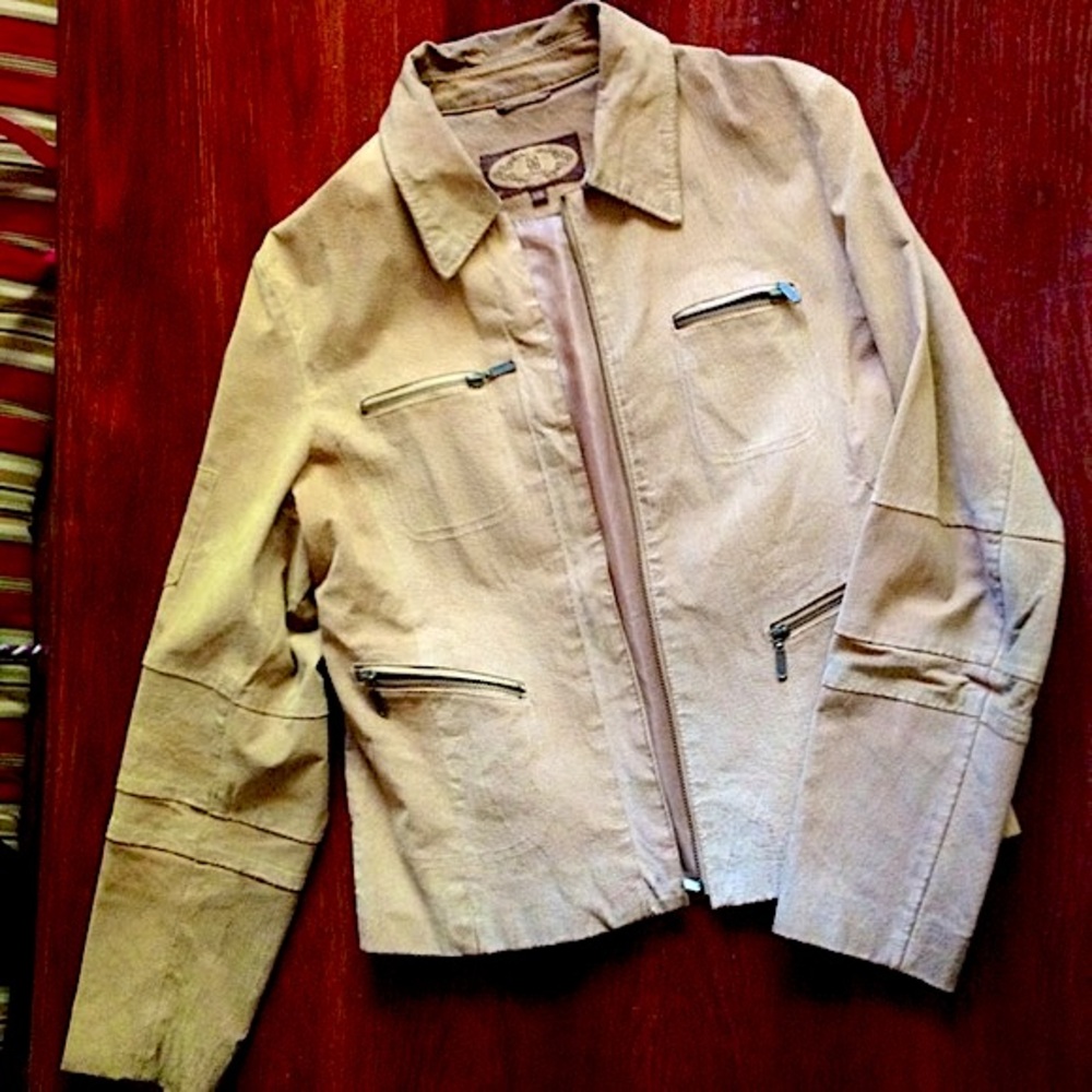 Tan Genuine Suede Jacket - Large